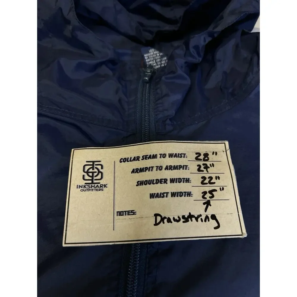 Vintage Jansport Windbreaker‎ 1/4 Zip Hooded Men's Size XL Blue 90s Lightweight